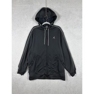 VTG Nike Jordan Jumpman 23 Men's Sz XL Black/Silver Full Zip Hoodie Track Jacket